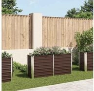 vidaXL Hochbeet vidaXL Garten-Hochbeet Braun 160 x 40 x 77 cm Verzinkter Stahl