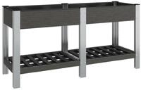 vidaXL Hochbeet, Garten-Hochbeet mit Ablage Grau 150x50x75 cm WPC