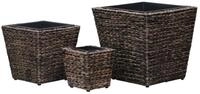 vidaXL Blumentopf Blumenk&uuml;bel 3 Stk. Wasserhyazinthe Braun (3 St)