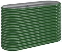 vidaXL Hochbeet, Kr&auml;uterhochbeet Pulverbeschichteter Stahl 114x40x68 cm Gr&uuml;n