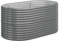 vidaXL Hochbeet, Kr&auml;uterhochbeet Pulverbeschichteter Stahl 152x80x68 cm Grau
