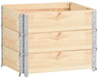 vidaXL Bett, Paletten-Aufsatzrahmen 3 Stk. 60x80 cm Kiefer Massivholz