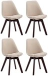 CLP Esszimmerstuhl Borneo V2 Stoff (4er Set), gepolstert, mit Lehne