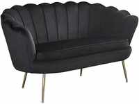 SalesFever Muschel-Sofa 2-Sitzer 136x78x76cm schwarz