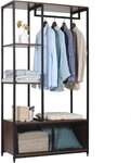 Woltu Garderobenst&auml;nder, (1 St), mit Lagerschrank, aus Holz und Metall