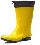 Ladeheid Damen Gummistiefel mit Stulpe LA-968 Gummistiefel gelb|schwarz 36 EU