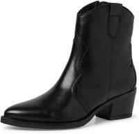 Cowboy Stiefelette TAMARIS, Damen, Gr. 36, schwarz, Leder, unifarben, Schuhe Cowboy