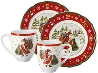 Hutschenreuther Geschirr-Set Happy Wintertime Red Set 4tlg, Porzellan, Sets