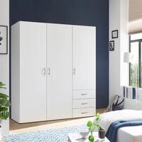 Schlafkontor Dreht&uuml;renschrank Harry Schlafzimmerschrank in wei&szlig; Kleiderschrank