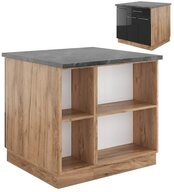 Vicco Unterschrank Fame-Line, Anthrazit Hochglanz/Eiche 90cm, ohne Arbeitsplatte