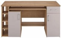 VOGL M&ouml;belfabrik Schreibtisch Tim mit seitlich offenen F&auml;chern & Tastaturauszug,