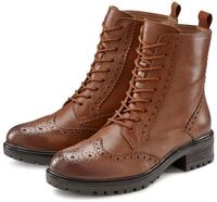 LASCANA Schn&uuml;rboots Schn&uuml;rstiefelette, Ankle Boots, Leder, Schn&uuml;ren &