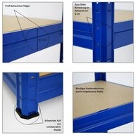 PROREGAL&reg; Schwerlastregal Robustes Steckregal Lastenregal DINO mit 4 stabilen