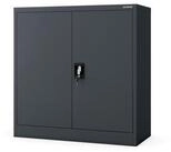 Jan Nowak Aktenschrank Metall B&uuml;roschrank abschlie&szlig;bar 90 cm BEATA 2 B&ouml;den Stahl
