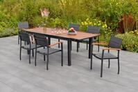 MERXX Garten-Essgruppe &raquo;Paxos&laquo;, (Set, 7-tlg., Gepadded, pulverbeschichtetes