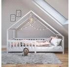 IDIMEX Hausbett CORA, Kinderbett 90x200 cm mit Rausfallschutz Montessori Bodenbett