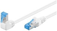 Goobay CAT 6A Patchkabel 1x 90&deg; gewinkelt S/FTP (PiMF) wei&szlig; 05 m Kupferleiter