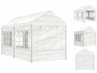 vidaXL Pavillon Pavillon mit Dach Weiß 4,46x2,28x2,69 m Polyethylen