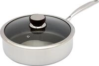 HENSSLERS Schmorpfanne, Edelstahl, 3-Schicht Material, Wabenstruktur und