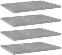 vidaXL B&uuml;cherregal vidaXL B&uuml;cherregal-Bretter 4 Stk. Betongrau 40x30x1,5 cm