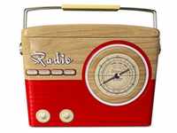 POWERHAUS24 Blechdose rotes Retro Radio, Keksdose ca. 21 cm x 17 cm,...
