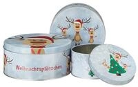 Spetebo Keksdose Metall Geb&auml;ckdose 3er Set - RENTIER OLE, Metall, (Set, 3-tlg.,