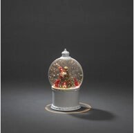 KONSTSMIDE LED Laterne "Santas" wei&szlig;, Kugel, warmwei&szlig;, batteriebetrieben,
