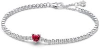 Pandora Tennisarmband Damen-TennisRotes Funkelndes Silber