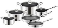 Cheffinger Topf-Set 10 tlg Massiv Edelstahl Koch Set Wabenstruktur Induktion Pfanne