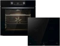 GORENJE Backofen-Set BLACKSET2, mit 1-fach-Teleskopauszug, Aqua Clean,...
