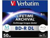 Verbatim Blu-ray-Rohling 5 Verbatim Rohlinge M-Disc Blu-ray BD-R Dual Layer...