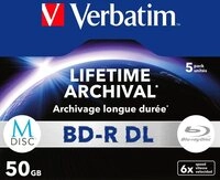 Verbatim Blu-ray-Rohling 1x5 M-Disc BD-R Blu-Ray 50GB 6x Speed, Jewel Case