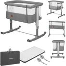 lionelo Baby-Reisebett AURORA, 3-in-1: Beistellbett, Babywiege, freistehendes