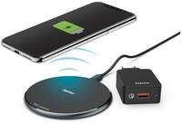 Hama Wireless Charger Set "QI-FC10", 10 W, kabelloses Smartphone-Ladepad, Wireless