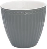 Greengate Becher Alice Mini Latte Cup stone grey &Oslash; 7 cm, Steingut
