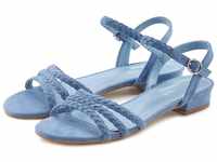 LASCANA Sandale Sandalette, Sommerschuh mit geflochtenen Riemchen VEGAN, blau