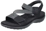Rieker Riemchensandale Sommerschuh, Sandalette, Keilabsatz, mit Gummiz&uuml;gen schwarz