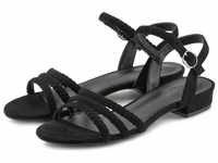 LASCANA Sandale Sandalette, Sommerschuh mit geflochtenen Riemchen VEGAN, schwarz