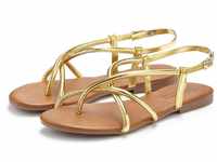 LASCANA Sandale Sandalette, Sommerschuh mit raffinierten Riemchen, goldfarben