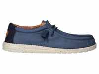 Hey Dude Wally Washed Canvas Navy Sneaker