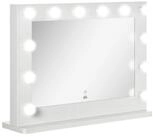 HOMCOM Spiegel Kosmetikspiegel mit 12 Dimmbare LED Lampen (Schminkspiegel, 1-St.,