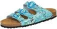 Pantolette LICO "Bioline", Damen, Gr. 36, blau (t&uuml;rkis, lemon), Obermaterial: 100%
