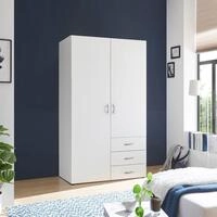 Schlafkontor Dreht&uuml;renschrank Harry Schlafzimmerschrank in wei&szlig; Kleiderschrank