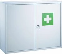 ALCO Erste-Hilfe-Set Erste-Hilfe-Verbandschrank Stahl lackiert 450x150x360mm wei&szlig;