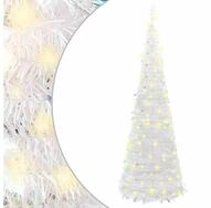 vidaXL LED Baum Pop-Up-Weihnachtsbaum K&uuml;nstlich 200 LEDs Wei&szlig; 210 cm