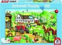 Schmidt Spiele Puzzle Fr&ouml;hlicher Bauernhof, 100 Teile, 100 Puzzleteile