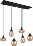 TRIO Leuchten Pendelleuchte Lumina, E14 H&auml;ngelampe 6-flammig Glasschirme in 3 Formen