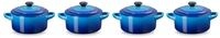 LE CREUSET Snackschale Mini Cocottes, je 200 ml, 10 x 5 cm, Steinzeug, (Set, 4-tlg),