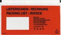 Herlitz Versandtasche Dokumententasche DINlang haftklebend rot/schwarz mit...