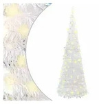 vidaXL LED Baum Pop-Up-Weihnachtsbaum K&uuml;nstlich 200 LEDs Wei&szlig; 210 cm wei&szlig;